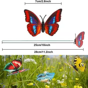 5-50Pcs Waterproof Butterfly Garden Yard Planter Butterfly Flower Arrangement Colorful Butterfly Outdoor Decor Flower Pots Decor
