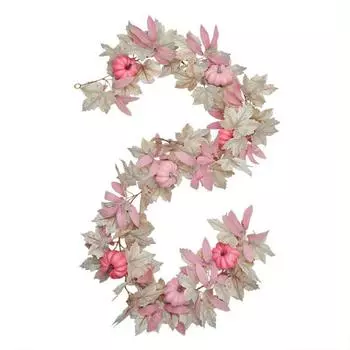 5,58 фута Розовая Осенняя Гирлянда Искусственная Гирлянда из Виноградной Лозы с Листьями Клена