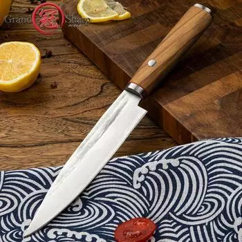 5,5-дюймовый кованый универсальный нож, кухонные ножи из высокоуглеродистой нержавеющей стали, ножи шеф-повара, нож для мяса, фруктов, столовые приборы 5.5 inch