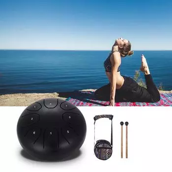 5,5-дюймовый мини-8-тонный стальной язычный барабан C Key Ударный инструмент Ручной барабан с молотками синий