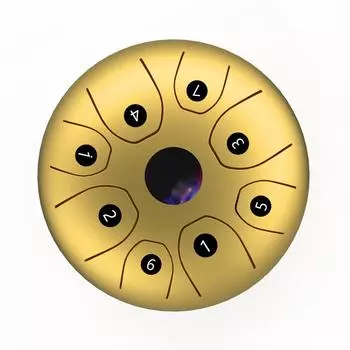 5,5-дюймовый мини-стальной барабан для языка 8 нот CKey Handpan Drum Стальной карманный барабан Перкуссия чёрный