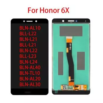 5,5-дюймовый ЖК-экран для Huawei Honor 6X BLN-AL10 L22 L21, ЖК-дисплей, дигитайзер сенсорного экрана, полная замена в сборе чёрный