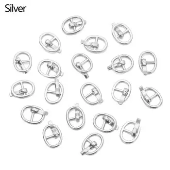 5,5 мм Мягкие игрушки 4 цвета Трехщелевая пряжка Кукольные сумки Аксессуары Пряжки для ремня Пуговицы для кукол своими руками серебряный