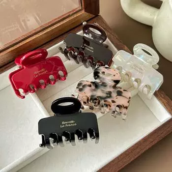 5,5 см Изысканные ацетатные крабовые волосы Элегантные акульи волосы Коготи заколки для волос Шпильки для женщин Девочек Аксессуары для волос Корейские головные уборы красный