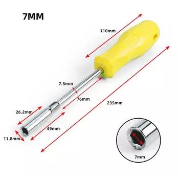 5.5 To10mm Socket Screwdriver Anti Slip Handle Chromium Vanadium Steel 7mm