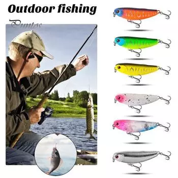 5.5CM/5.6G Topwater Pencil Lure с тройным крючком Реалистичная плавающая приманка для ловли на джиг в пресной воде, соленой воде, форели, окуня, щуки, окуня серебряный