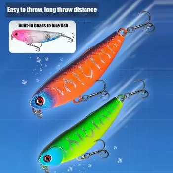 5.5CM/5.6G Topwater Pencil Lure с тройным крючком Реалистичная плавающая приманка для ловли на джиг в пресной воде, соленой воде, форели, окуня, щуки, окуня