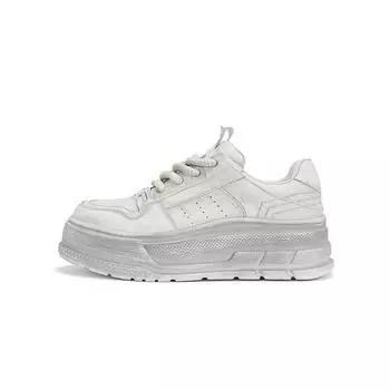 5.5Cm floating on the water~ Wasteland is old, thick-soled leisure sheet, small white shoes, new height-increasing dirty board shoes, women s tide 35