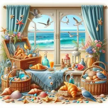 5# 5D DIY Полный Круглый Дрель Алмазная Картина Морской Вид Комплект Домашний Декор Искусство Ремесло E3643