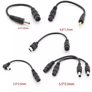 5,5x2,1 мм разъем постоянного тока на 5,5 3,5 4,0 штекер 5,5 2,1 5,5x2,5 3,5x1,35 мм 4,0x1,7 мм кабель типа C, удлинительная вилка конвертера Type 1