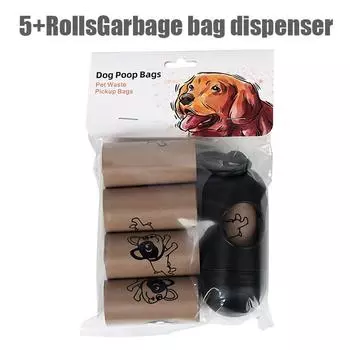 5/6/10Pcs Biodegradable Pet Garbage Bag Dog Poop Bags Outdoors Dog Poop Bag Dispenser Dog Cleaning Supplies Pet Supplies A3