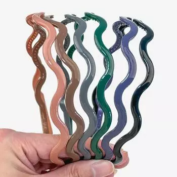 5/6/11 шт. Пластиковые волнистые повязки на голову для девочек, милые повязки на голову для девочек, яркие цветные повязки на голову с зубчиками, женские аксессуары для волос, головные уборы