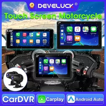 5/6/7 Мотоциклетный мультимедийный проигрыватель GPS-навигатор Регистратор беспроводной CarPlay Android Auto IP67 Водонепроницаемый сенсорный экран Moto