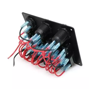 5/6/8/10-клавишная панель переключателей 12 В 24 В 15 А предохранитель автоматический выключатель для автомобиля морской яхты RV с двойным зарядным гнездом USB 4,2 А вольтметр