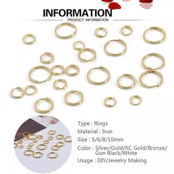 5/6/8/10 мм, 200-500 шт./пакет, популярные железные двойные соединительные петли, кольца для изготовления ювелирных изделий, аксессуары «сделай сам», сплит-прыжок, открытые разъемы, ювелирные аксессуары 5mm x 500pcs серебряный