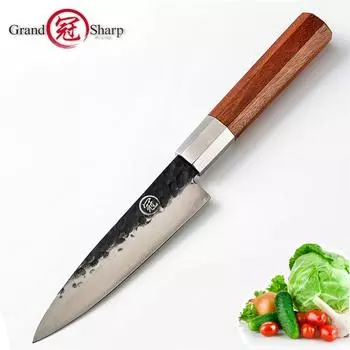 5,6-дюймовый универсальный нож, кухонный нож ручной работы, высокоуглеродистая сталь 4cr13, мелкие японские кухонные ножи GRANDSHARP