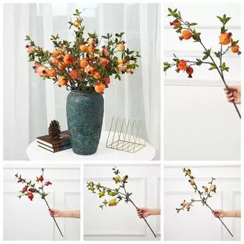 5/6 головок искусственных фруктов в скандинавском стиле искусственное растение искусственные ветви граната Рождество Red-5 Heads