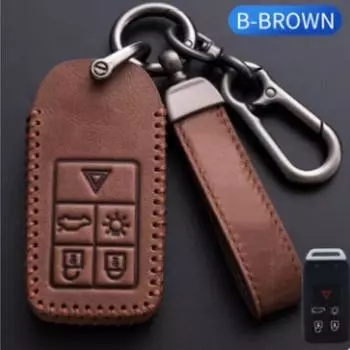 5/6 кнопок смарт-ключ дистанционного управления автомобилем для Volvo S60L/XC60/S80L/V60/V40 Fob Oli кожаный чехол для автомобильного ключа чехол замена 5 Buttons коричневый