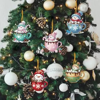 5/6 шт. Акриловые специальные формы рождественские 5D DIY алмазные художественные подвесные украшения стразы алмазные художественные оконные подвески домашний декор