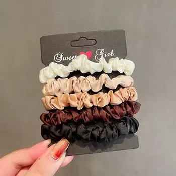 5/6 шт. элегантная французская атласная основа для повязки на голову, имитация шелка, резинка для волос, повязка на голову, корейский аксессуар для волос, повязка на голову