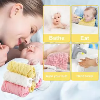 5/6 шт./лот детские полотенца 6 слоев хлопка мягкий детский носовой платок 28*28 см полотенце для лица младенца салфетки для отрыжки вещи для новорожденных style 1
