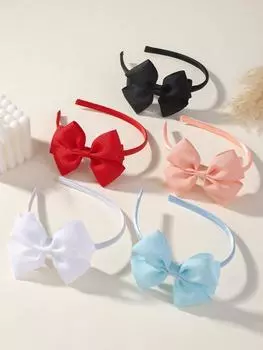 5/6 шт. Милые банты для волос из репсовой ленты, повязки на голову для женщин, девочек, принцесс, банты, повседневные головные уборы, аксессуары для волос