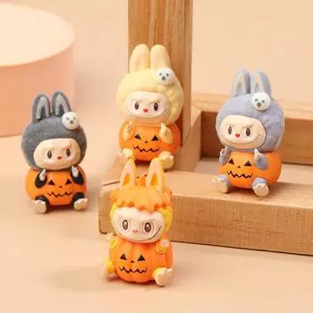 5/6 шт. Мини-кукла Лабубу, тыква, йога, Укун Лабубу, милая мультяшная игрушка, настольное украшение, модель, украшения своими руками, рождественские подарки