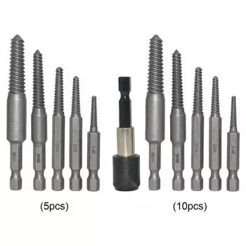 5/6 шт. Набор шестигранных экстракторов сломанной резьбы Набор экстракторов сломанных болтов Резьба с плохой резьбой Съемник шпилек Аксессуар для электроинструмента 5PCS