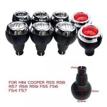 5/6-ступенчатая кожаная ручка переключения передач, головка рычага переключения передач для Mini Cooper R55 R56 R57 R58 R59 R60 R61 F54 F55 F56 F57