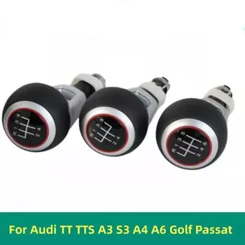 5/6-ступенчатая ручная ручка переключения передач, кожаный рычаг переключения передач для гандбола, для Au di TT TTS A3 S3 A4 A6 Golf Passat, аксессуар для укладки автомобиля 6 Speed with hole