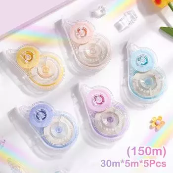 5/6Pcs Macaron Color Correction Tape Kawaii High-Capacity Correction Tape Gradient Color Alteration Tape Student Stationery