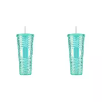 5#710 мл пластиковый стакан для воды соломенной чашки с крышкой для дома и на открытом воздухе (зеленый)