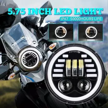 5,75-дюймовая черная светодиодная фара Halo Angel Eyes для Triumph Sportster 1200 883 Street 500 750 5-3/4 проекторная круглая фара