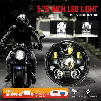 5,75-дюймовая светодиодная фара для мотоцикла Faro Moto Light Halo White DRL Angel Eyes для Dyna Sportster Softail 5 3/4 светодиодная фара для мотоцикла