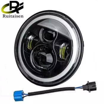 5,75-дюймовые мотоциклетные фары, сигнальные лампы, светодиодные фары для мотоциклов Harley чёрный