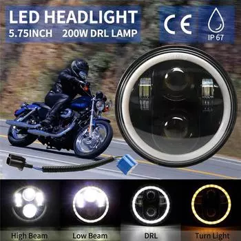 5,75 H4 светодиодная фара для мотоцикла Halo Ring White DRL Angel Eyes для Harley Davidson/Dyna/Sportster/Heritage Springer/Deuce