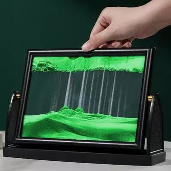 5/7/10 дюймов 3D вращающиеся зыбучие пески песочные часы глубоководный песчаный пейзаж квадратные стеклянные песочные часы креативные песочные часы украшение дома подарки 7 inch