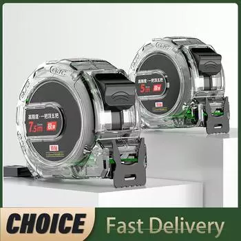 5/7.5/10M утолщенная рулетка прозрачная линейка для столярных работ из высокоуглеродистой стали измерительный прибор для измерения расстояний измерительная лента 19mm 5M