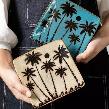 5-7-дюймовая костяная тарелка Креативная расписанная вручную подглазурная цветная керамическая посуда Холодное блюдо Фруктовая тарелка для димсамов Закуска Домашняя посуда