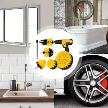 5/7 шт. Набор насадок для электрической щетки, электрическая дрель, щетка для мытья, чистящий инструмент для чистки автомобиля, ковров, пола