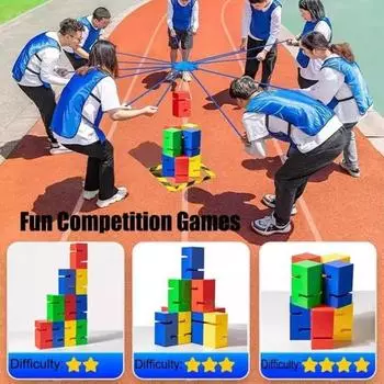 5/8/10 игр для командообразования 5-20 игроков командная координационная игра для мероприятий по командообразованию соревновательная веселая групповая игра для вечеринок на открытом воздухе 5pcs жёлтый
