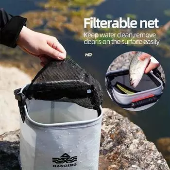 5/8/11 л рыболовное ведро портативное рыболовное ведро для воды для кемпинга путешествия похода рыбалки катания на лодке садоводства с веревкой 177,17 дюйма