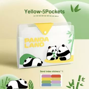 5/8/12 карманов Папка для файлов формата А4 Классифицированная сумка для архива Модная папка-конверт Школа Офис Yellow-5 Pockets
