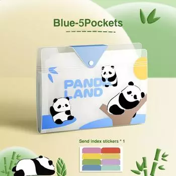 5/8/12 карманов Папка для файлов формата А4 Классифицированная сумка для архива Модная папка-конверт Школа Офис Blue-5 Pockets
