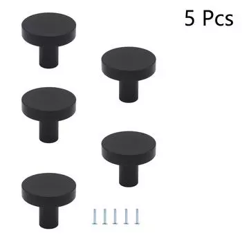 5/8/16/30/50 шт. Ручки для шкафов, цельные ручки для комода, ручки для ящиков, ручки для кухонных шкафов, матовые черные круглые ручки с одним отверстием для шкафов и ящиков