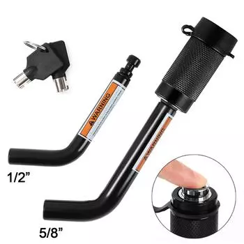 5/8 1/2 замок сцепного устройства прицепа с ключами для автофургона, прицепа, буксировочного приемника, универсального противоугонного замка прицепа для буксировки чёрный