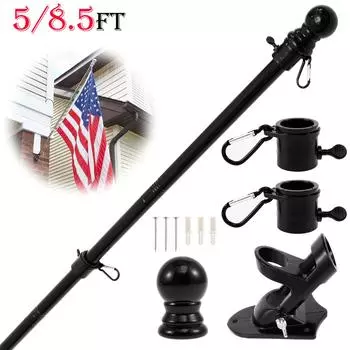5/8,5 футов регулируемый флагшток комплект из нержавеющей стали настенный держатель для флагштока двора баннер для крыльца дома жилого