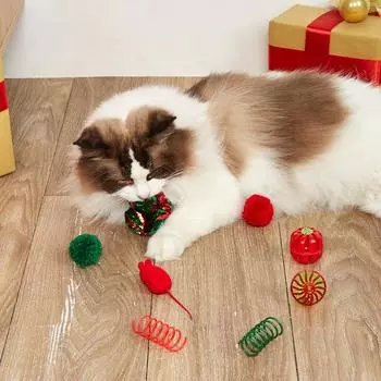 5/8/9 шт. Рождественские игрушки для домашних животных Мышь с кошачьей мятой Кошачья трава Игрушка-пирог для кошек Игрушка для кошек Игрушки для кошек Интерактивные игрушки для домашних животных