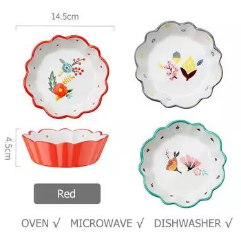 5,8-дюймовая керамическая салатница, цветочная обеденная миска, миска для выпечки пасты, фарфоровая сервировочная миска, набор из 2 шт.