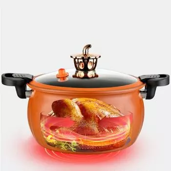 5/8 л кастрюля для тыквенного супа с антипригарным покрытием, тыквенная кастрюля под давлением, эмалированная кастрюля для тушения 5L оранжевый